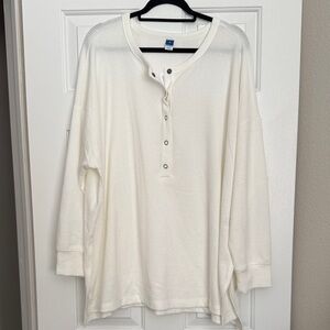 Old Navy Ivory Henley Top Wmns 3X